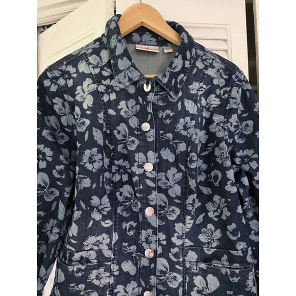 Quacker‎ Factory Floralicious Snap Front Jacket 681255 Medium - Picture 3 of 16